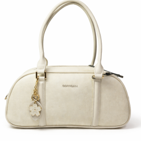 Cortigiani Leather and Fabric Handbag. Size: Medium